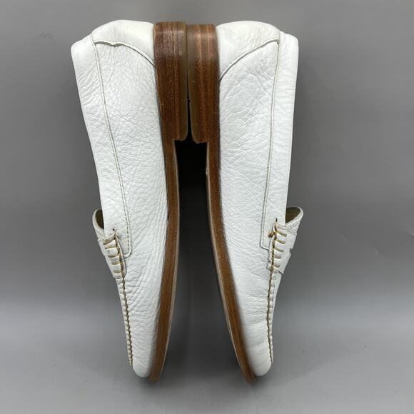 G.H. Bass Weejuns Whitney Penny Loafers Women Size 10 M White Leather Low Shoes - Picture 6 of 8